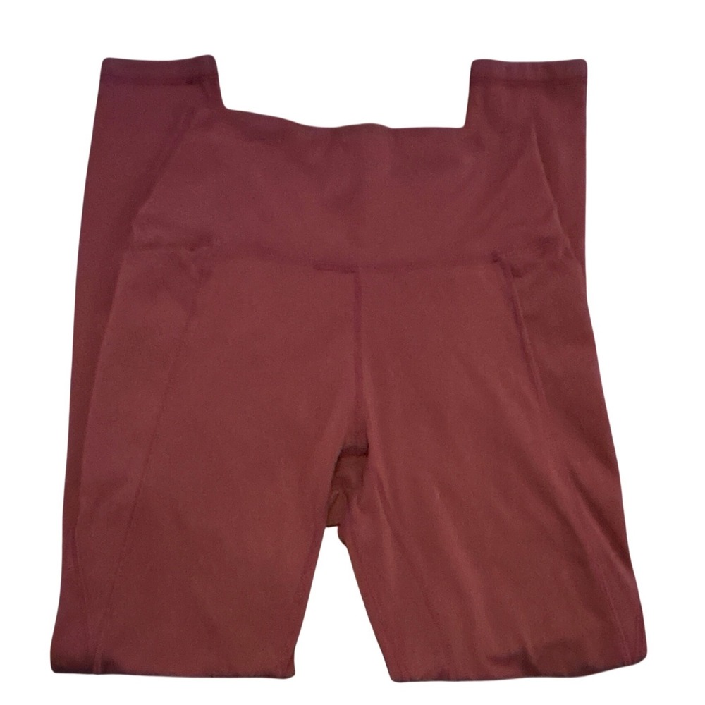 Senita Athletics Burgundy High Rise 7/8 Leggings Side Pockets Women's S